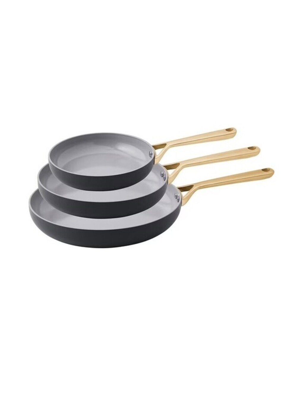 Member's Mark 3-Piece Modern Ceramic Fry Pan Set in BLACK